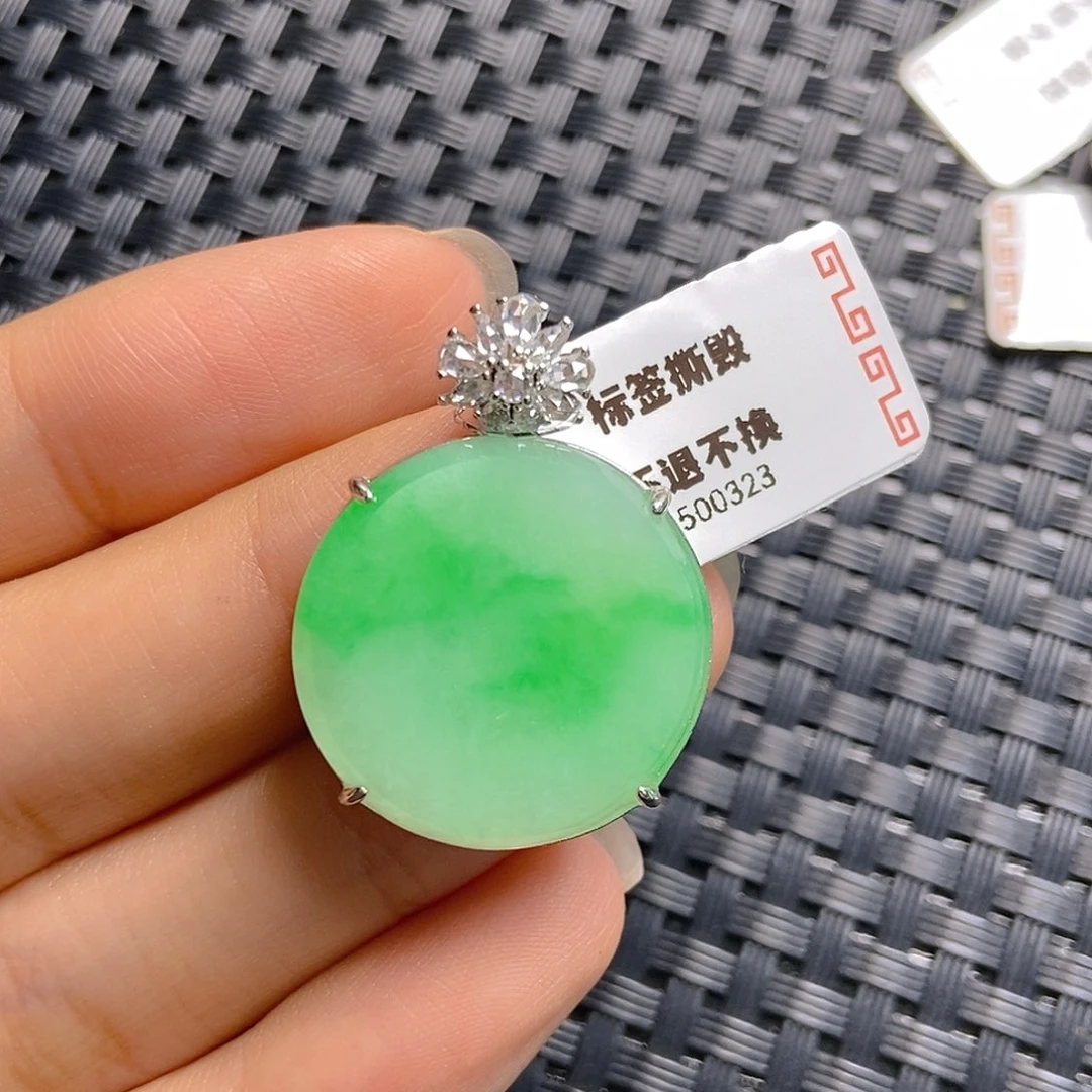 翡翠银S925镶嵌颈饰