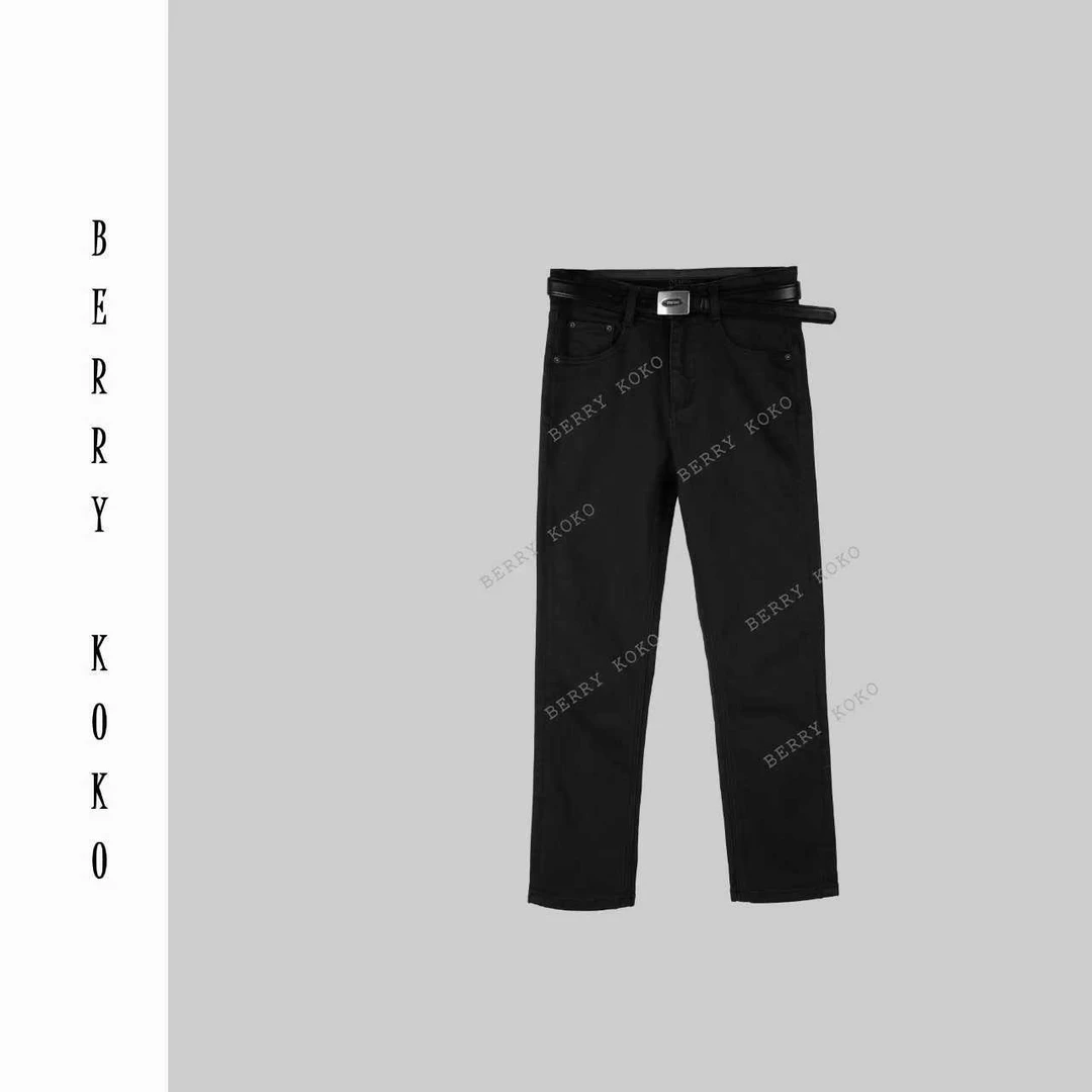 【MISSKO】秋冬重工时尚洗水加绒休闲显瘦高弹直筒牛仔烟管裤 K94