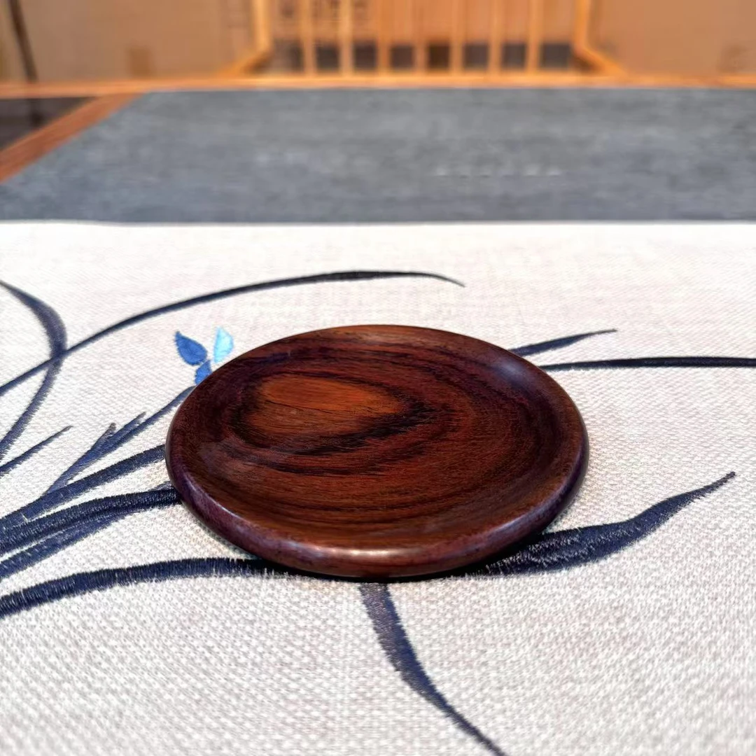 【大红酸枝茶杯垫】木雕茶道摆件实木质雕刻玄关办公室装饰工艺品