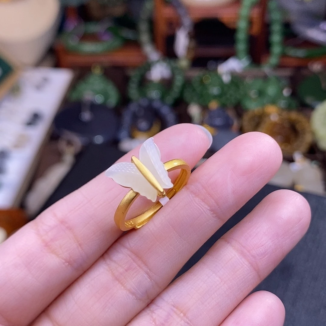 和田玉925.银戒指清货价未镶嵌