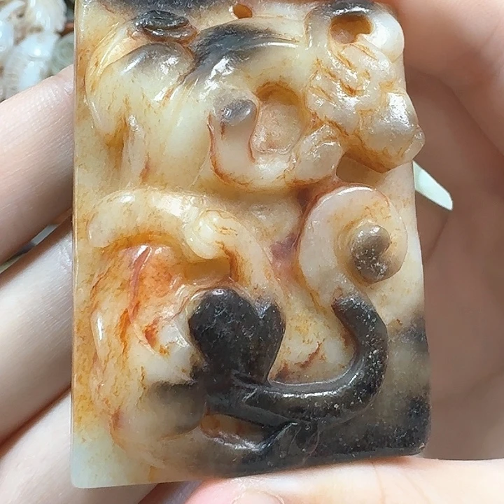 和田玉未镶嵌挂件马***。