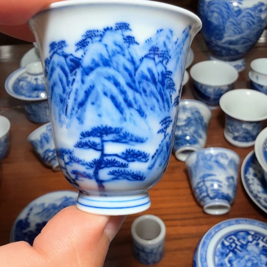 釉下青花柴窑单杯