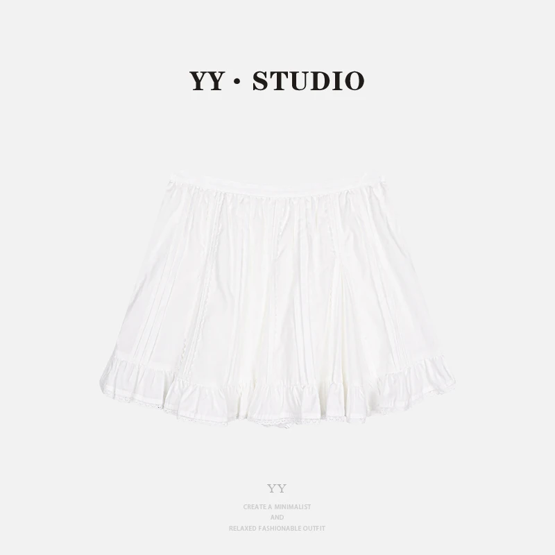 【云朵白】显瘦气质短裙温柔花边裙裤蛋糕裤裙YY-4169