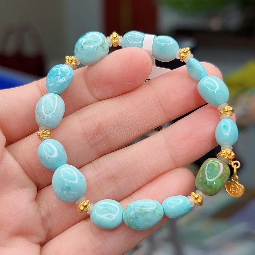 绿松石珠宝奇石18K金镶嵌