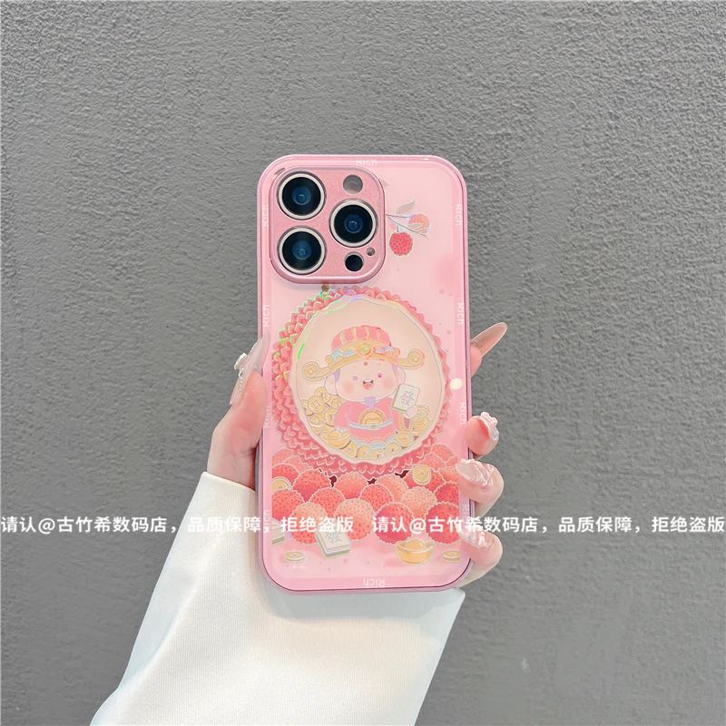 金属烫金玻璃壳适用苹果iPhone16/华为荣耀/OPPO/VIVO/小米手机壳