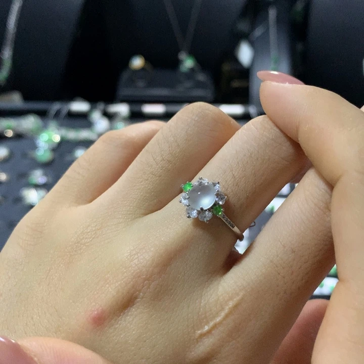 翡翠银S925镶嵌戒指