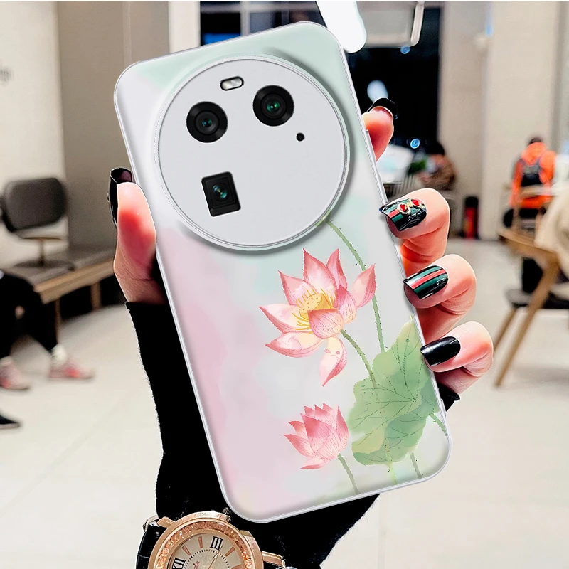 适用OPPOFindX6水凝壳FindX6Pro手机壳好运莲花时尚新款防刮防摔