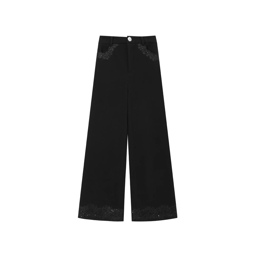 冬季新款直筒百搭加绒休闲裤87B2533