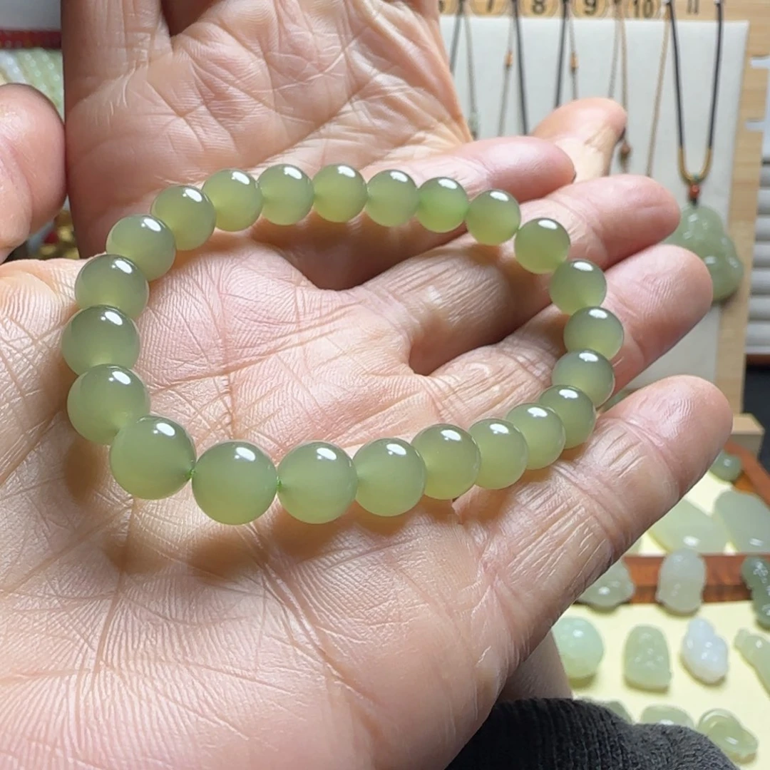 和田玉手串未镶嵌，**，