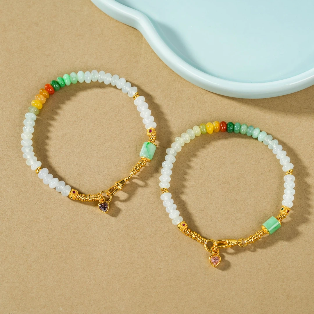 【云上叙】翡翠DIY手链-多样性发其一-5×2.5mm-V85472-M（甄选）