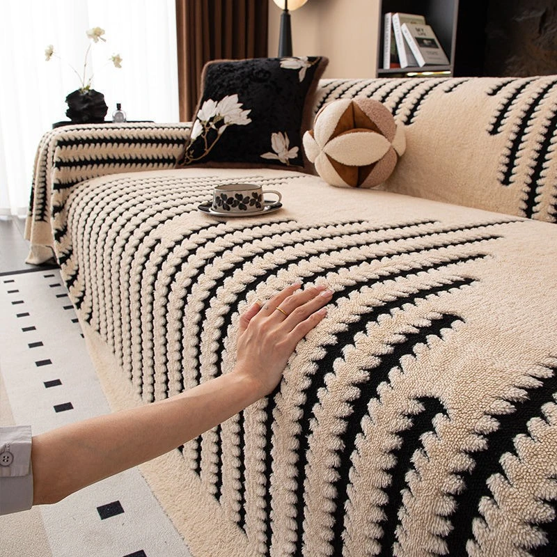 沙发盖布秋冬毛绒新款沙发罩轻奢防滑沙发垫毯一整张全盖沙发巾FF