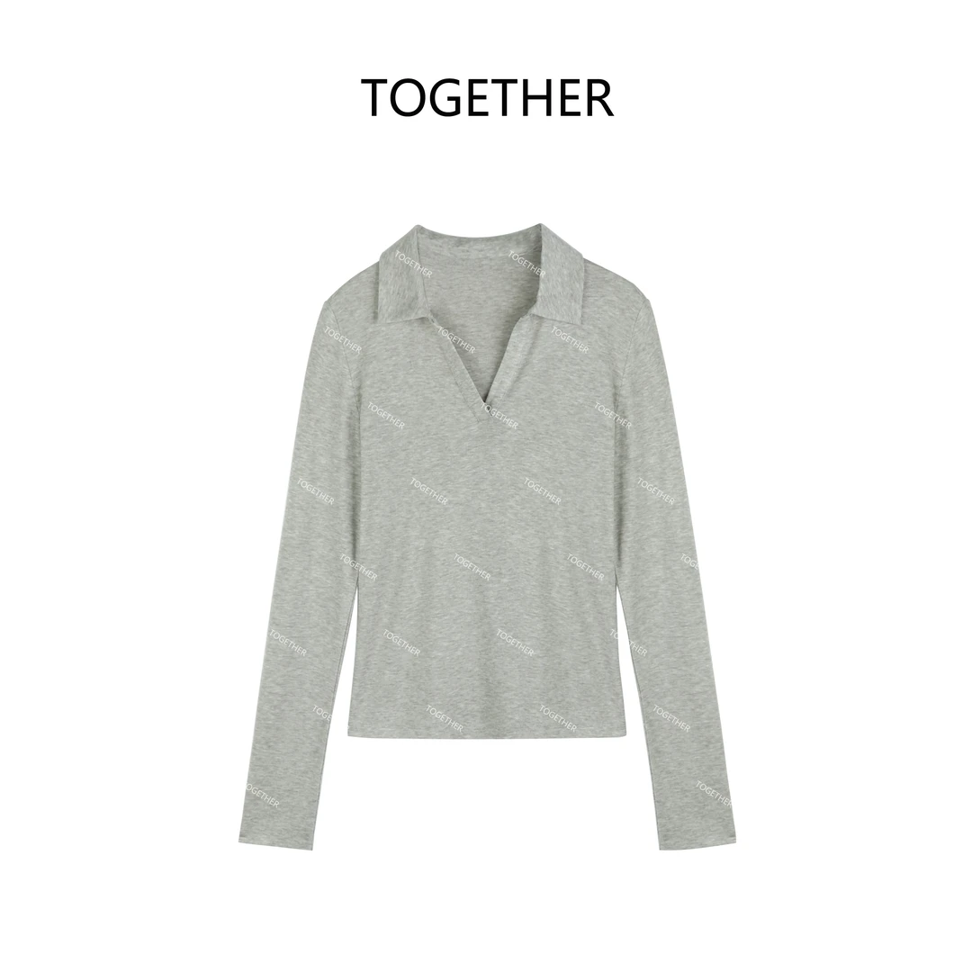 【TOGETHER】· 槐序 · 2025春季新款POLO半V领长袖针织衫上衣W1791