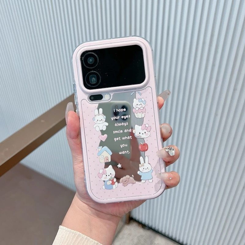 适用小米17pro手机壳新款镜面17promax创意可爱卡通兔子女款防摔