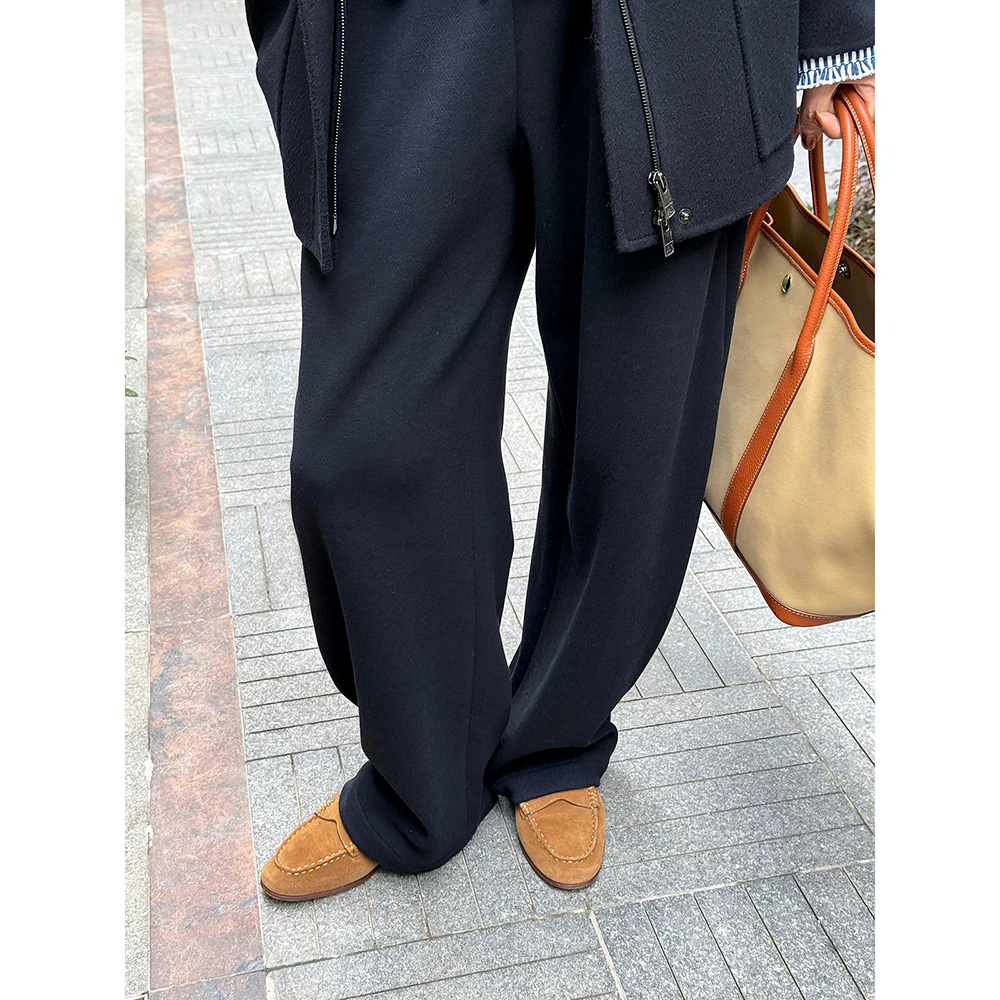 SHIIEELL【糯米裤】松紧高腰休闲裤显瘦直筒裤百搭阔腿裤Z337A