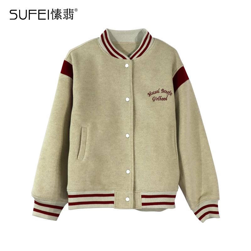 SUFEI/愫翡S51WT0120A 春季新款天文字母拼接外套 0120