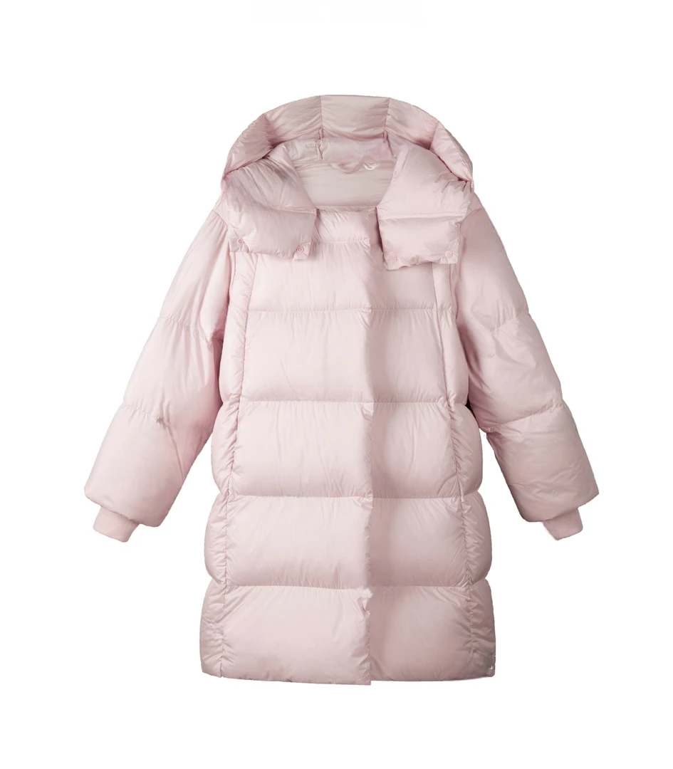 2024新款茧型泡芙羽绒服女中长款韩版宽松时尚气质白鸭绒外套038