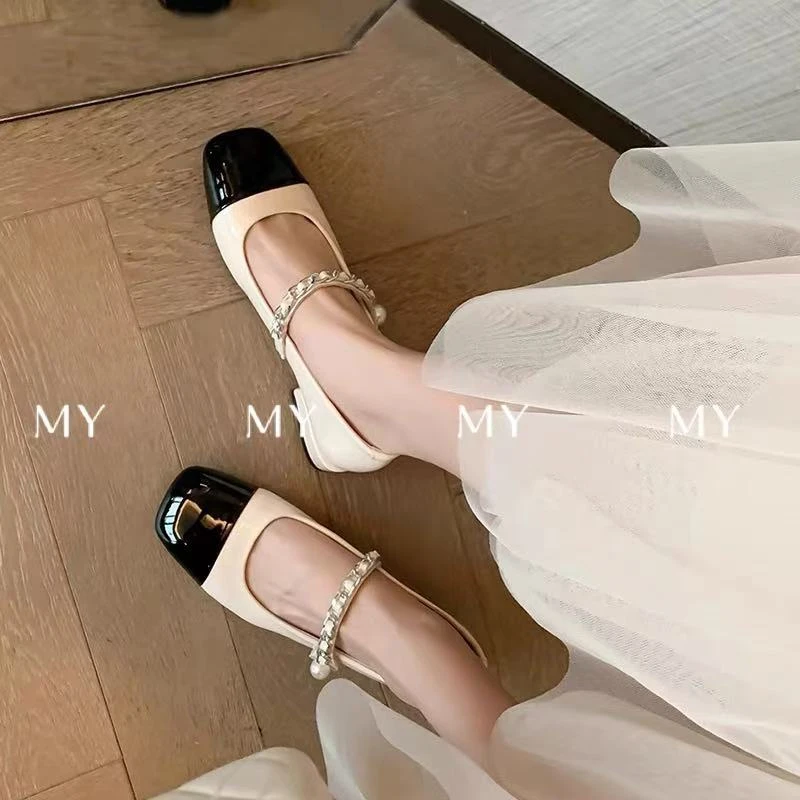 MYStudio｜克里甜心~珍珠扣带玛丽珍跟高2.5CM小单鞋