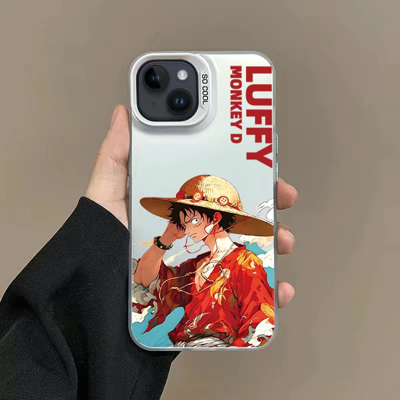 海贼王侧脸路飞动漫风格防摔全包适用苹果15promax/14/13手机壳