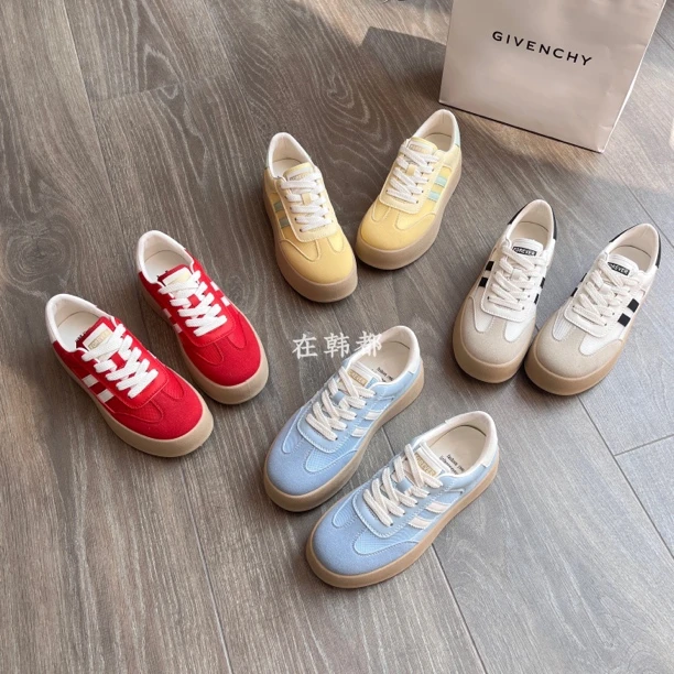 【ZHD】欧若风！新款透气网圆头系带德训鞋女2025春夏百搭休闲鞋372