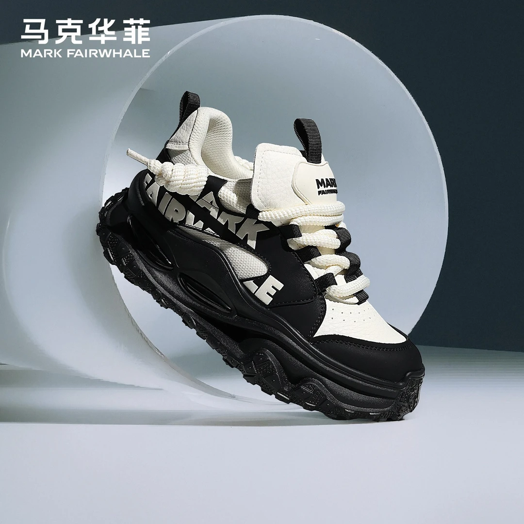 马克华菲男鞋冬季厚底老爹鞋2025新款增高爆款鞋子男士运动休闲鞋