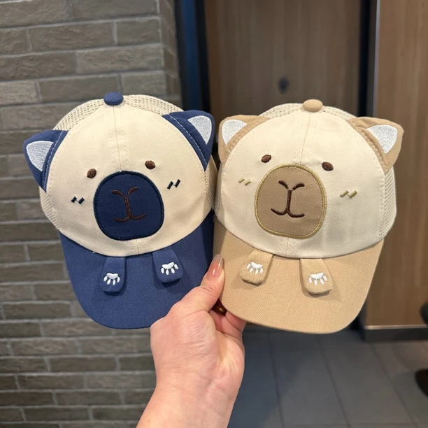 鸭舌帽遮阳防晒透气网眼帽宝宝可爱卡通棒球帽春夏季户外时尚儿童