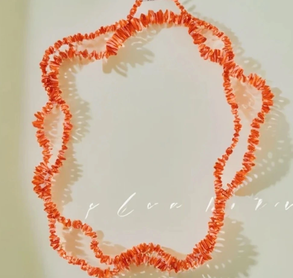 合金琉璃项链 合金琉璃项链红色珊精美项链珠串叠戴百搭气质饰品