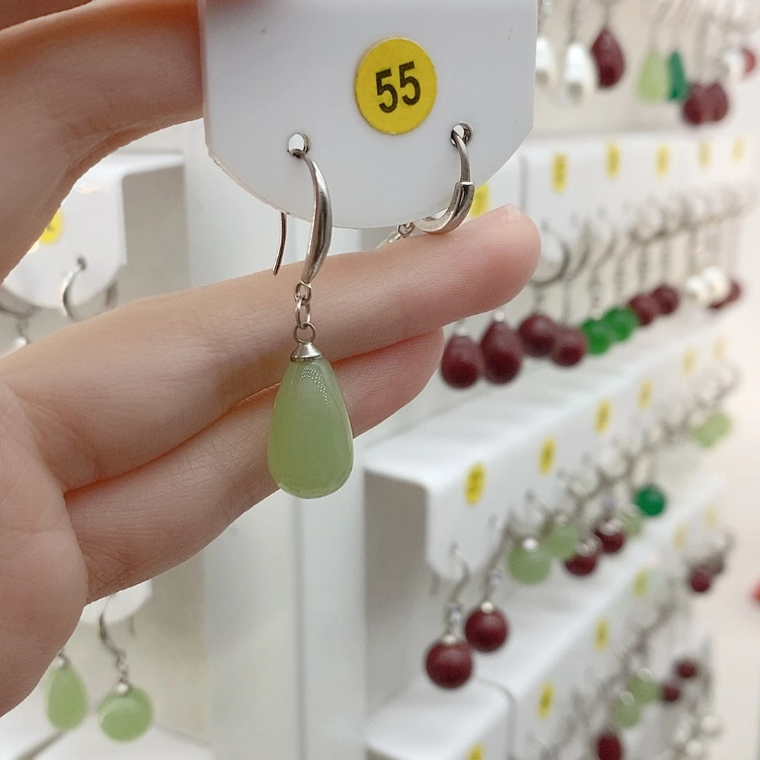 925银浅绿色水滴的