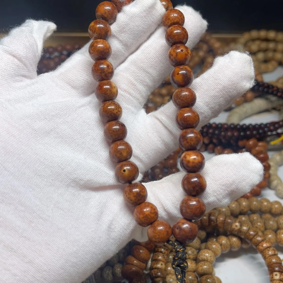 吊坠星月菩提11✖️9正月鼓珠橘棕色