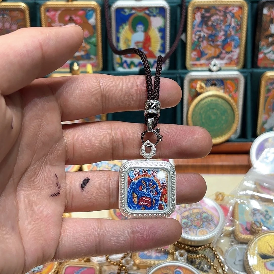 吊坠K****y纯手绘唐卡大黑天