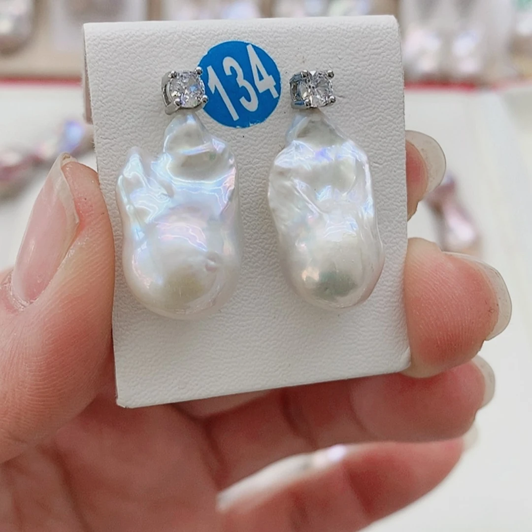 【闪购商品】淡水珍珠耳饰银S925镶嵌