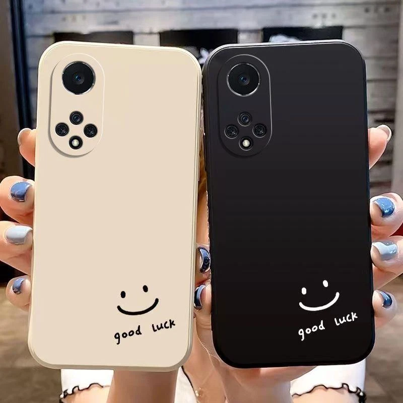 黑白简约笑脸适用华为nova9手机壳NAM-AL00软套保护套防摔软硅胶