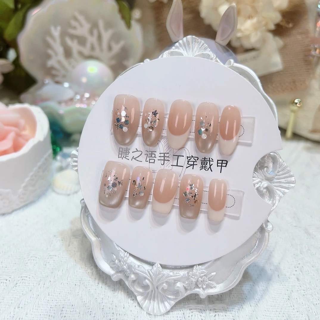 富家千金·语家纯手工穿戴甲抖音美甲高级感高级款穿戴甲