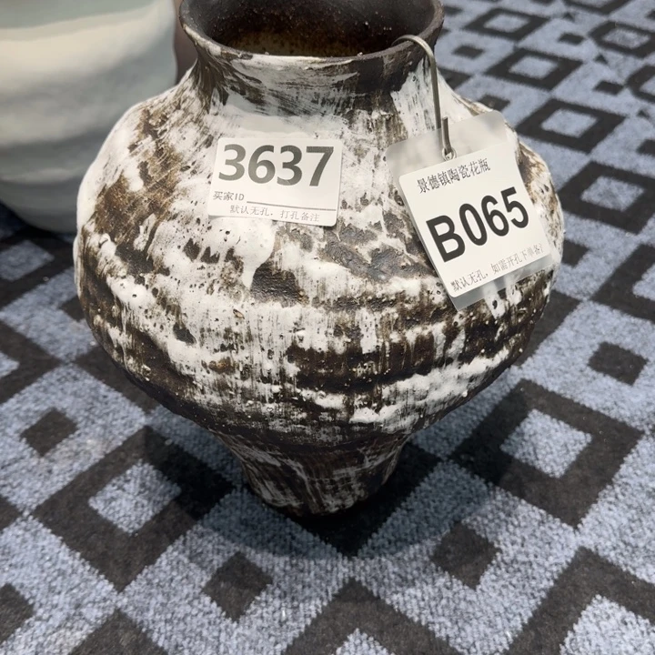 槟***妹瓷片景德镇高温花器编码3637高34口10默认无孔