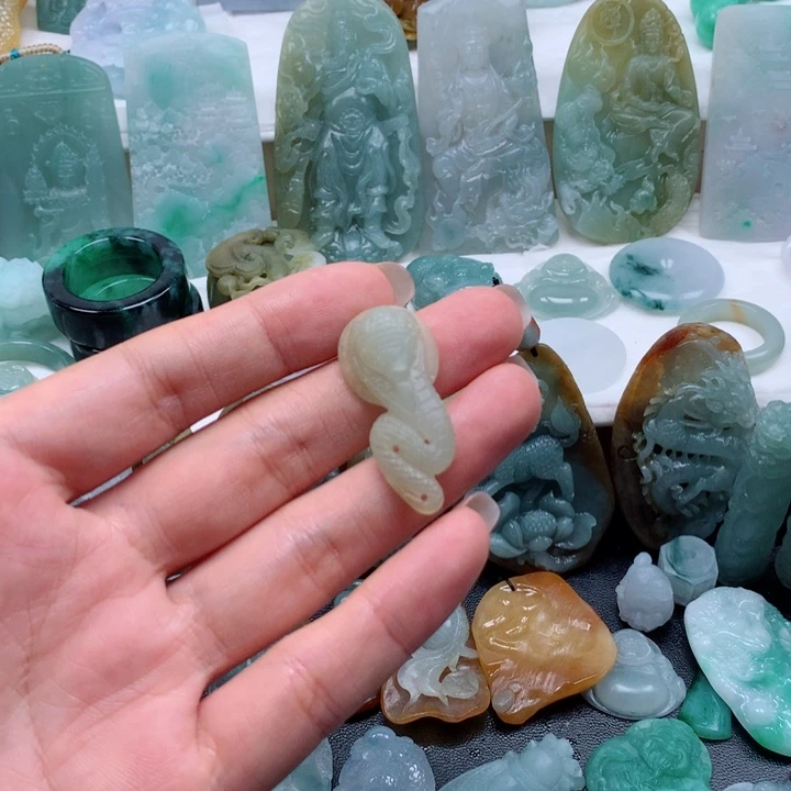 未镶嵌定制翡翠天然缅甸翡翠蛇