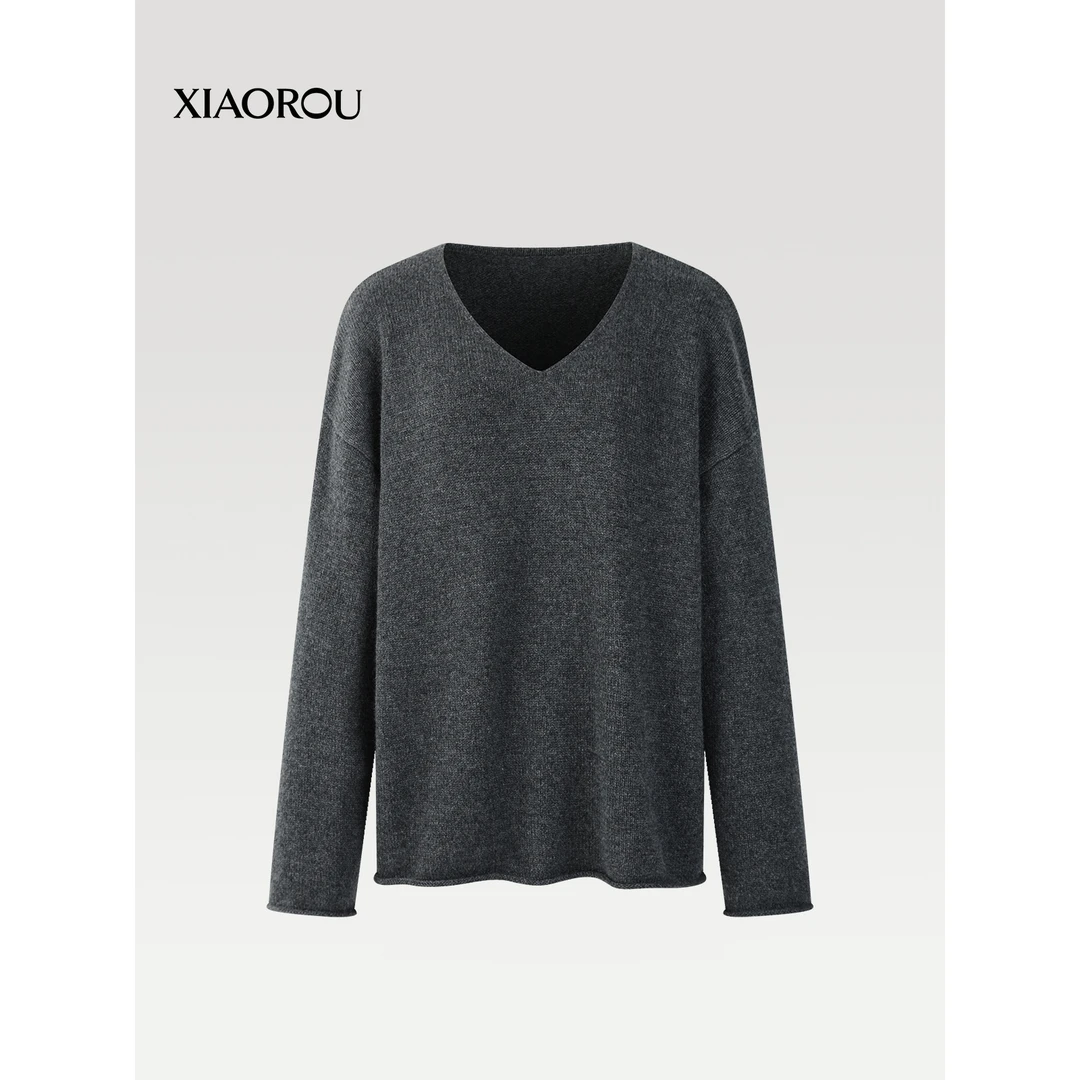 【SINI专属】WZ2796  clean fit格雷系高级感羊绒衫Quiet luxury