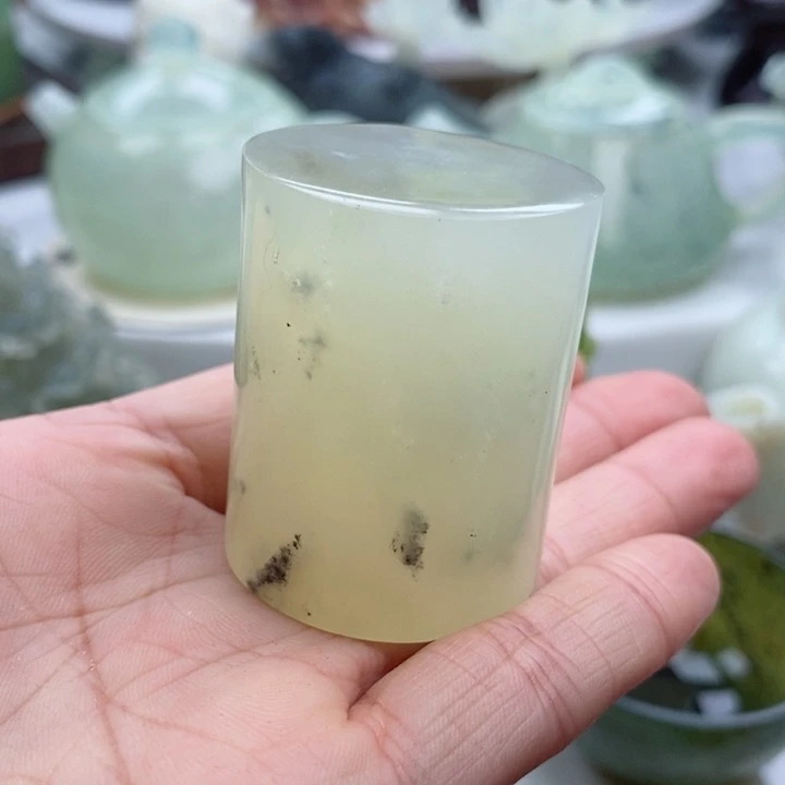 岫玉四大名玉盖置未镶嵌