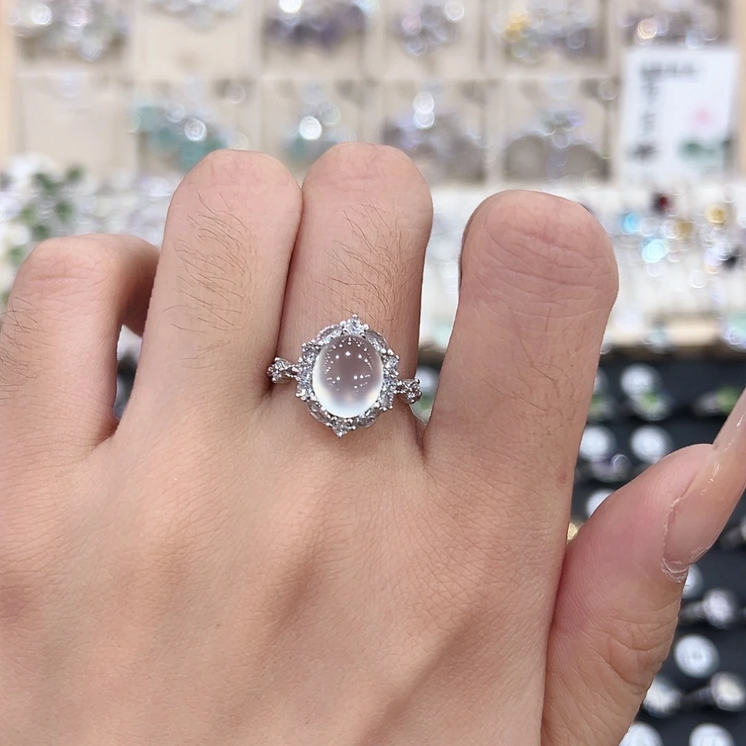 -***多岫玉银S925镶嵌戒指