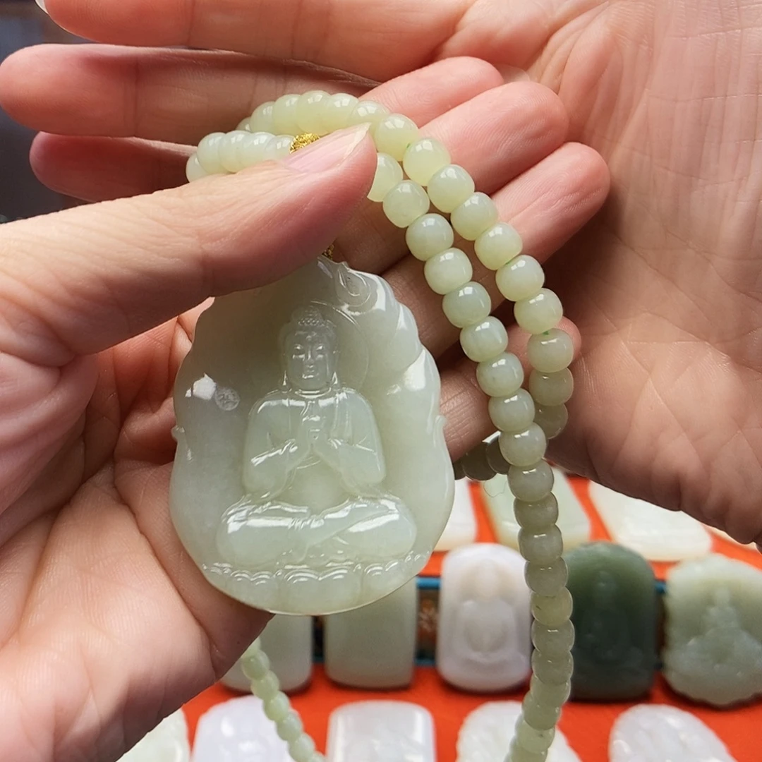 紫***薇和田玉未镶嵌颈饰