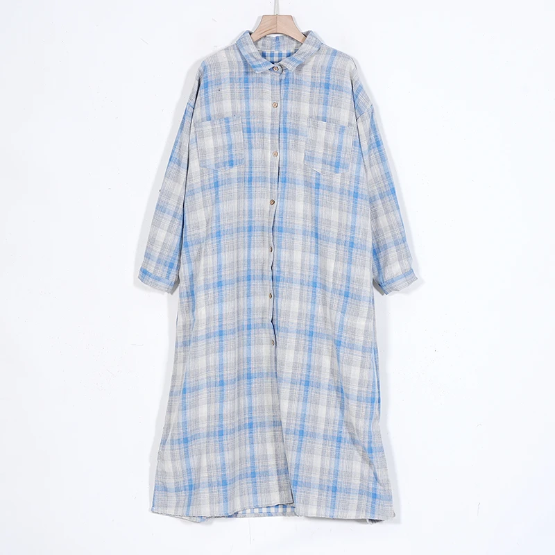 【蓉哥出品】双层麻纱衬衫裙8214
