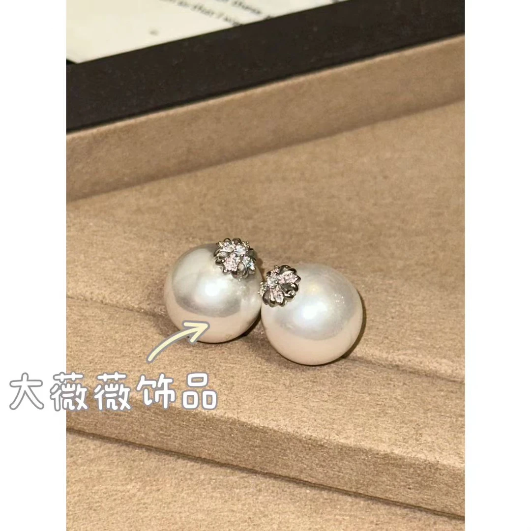 铜合金耳饰 轻奢十字架珠珠耳饰-4938