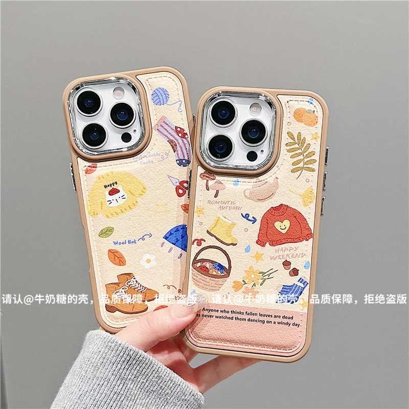 电镀镜框皮纹鼓包适用苹果17/iPhone/华为pura80手机保护壳防摔潮