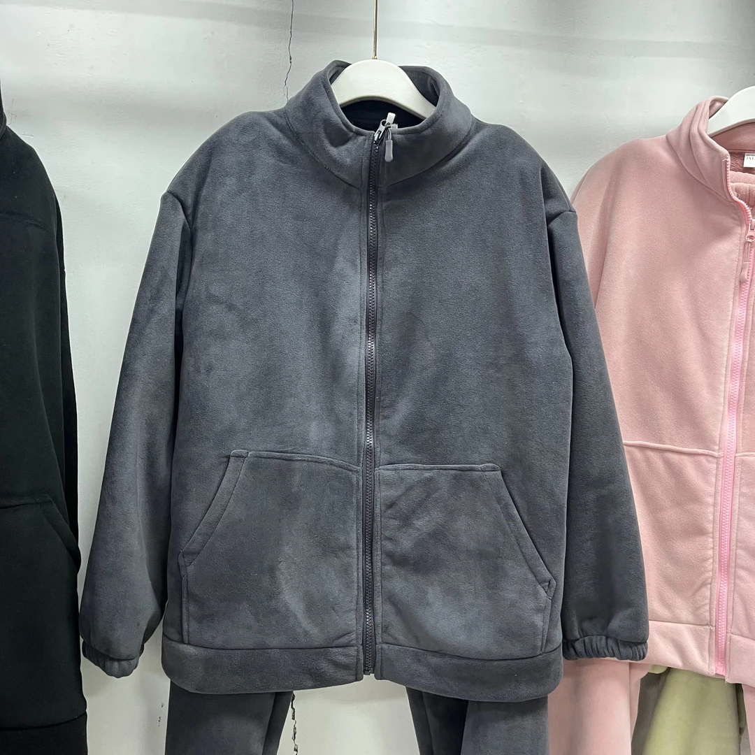 新款女士睡衣海豚绒家居服立领拉链两层加厚可外穿两件套法兰绒
