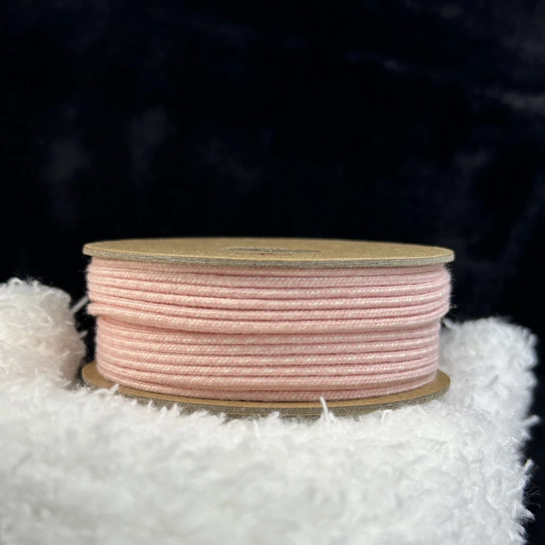 当下手作推荐文玩配饰1.6mm包芯绵线粉白相间色