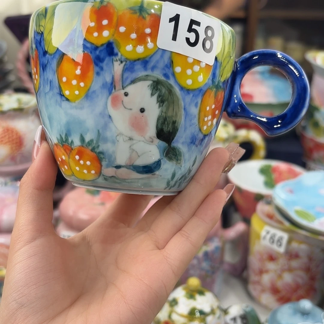 瓷片景德镇手绘高温釉下彩陶瓷茶具