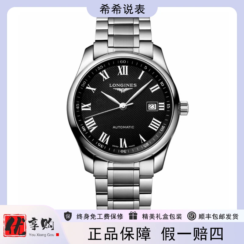 95新 Longines/浪琴 希希说表名匠精钢自动机械男表L2.793.4.51.6