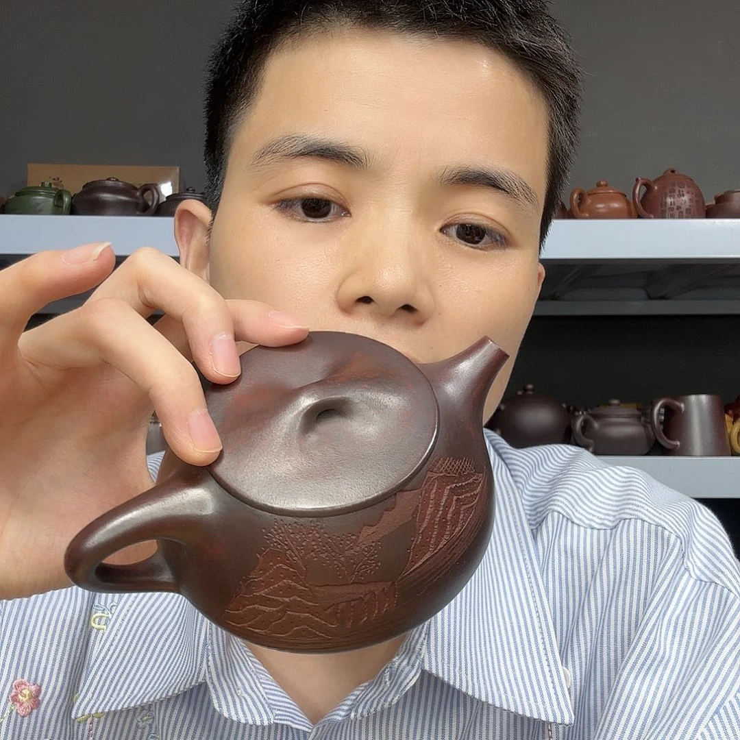 茶壶底槽青民间手艺人全手工制作