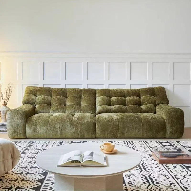 意式极简大黑熊沙发客厅简约摩图布行沙发中小户型直排沙发