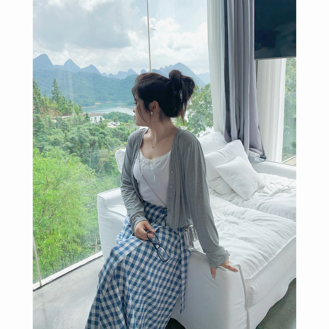 【青苍】【松弛感秘籍】大头婷微胖定制秋季新款开衫薄款长袖外套