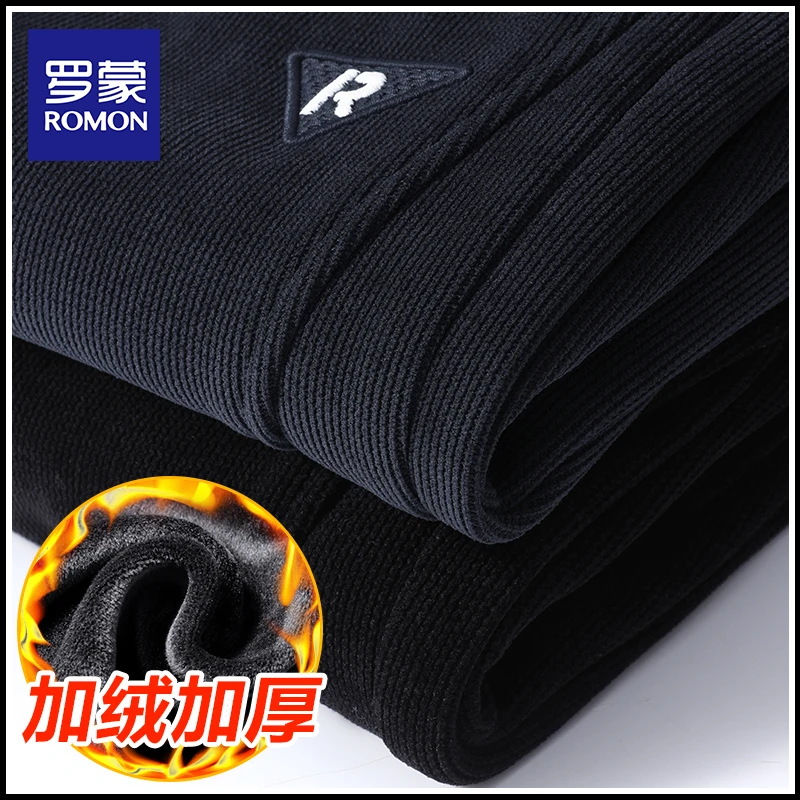 罗蒙2025年冬季新款束脚休闲裤子秋冬加绒加厚重磅灯芯绒卫裤男士