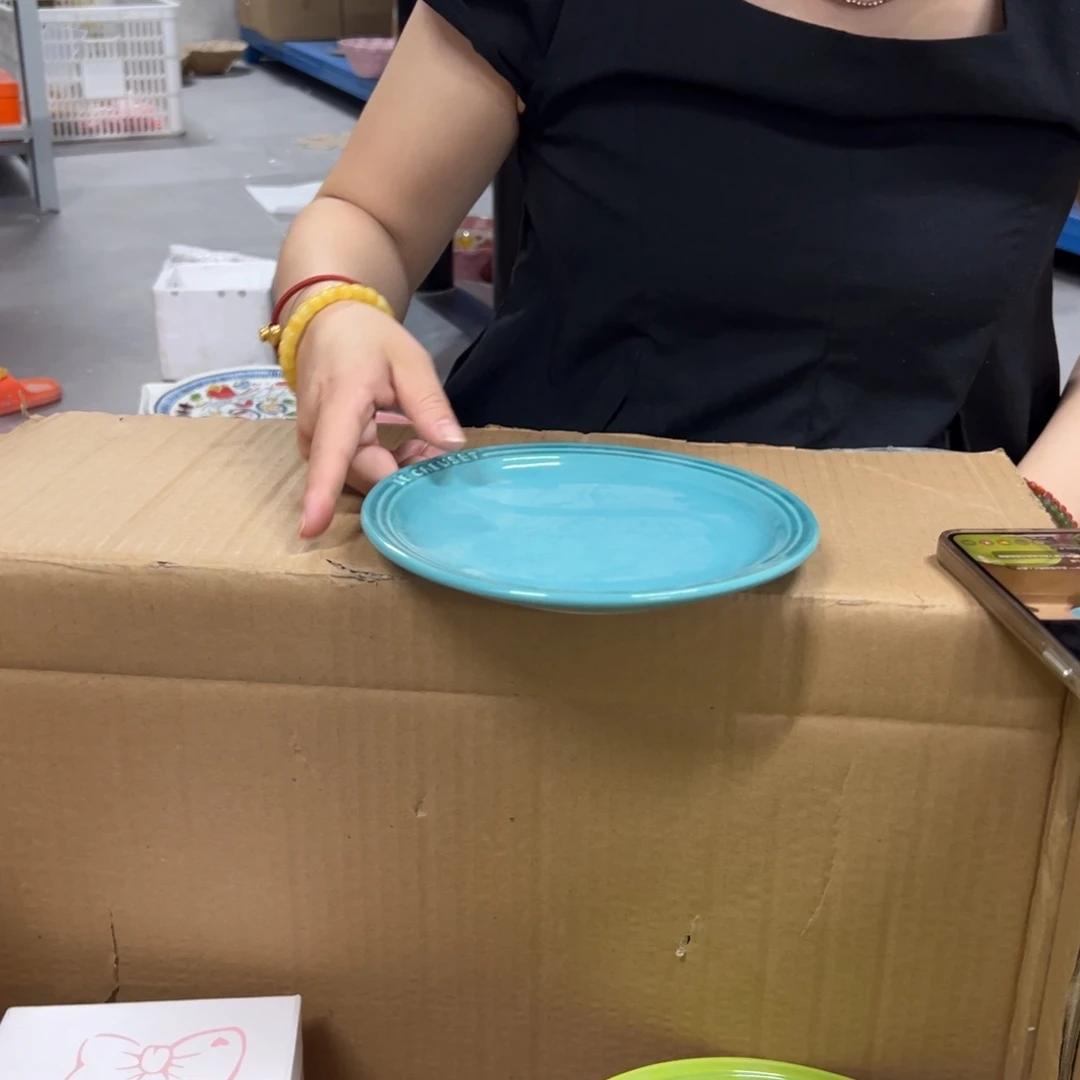 老姊妹家瓷器好漂亮深蓝7英寸牛